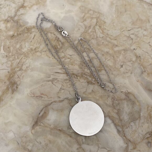 925 Sterling Silver Merry Christmas Pendant Necklace 20” Chain - Picture 3 of 7